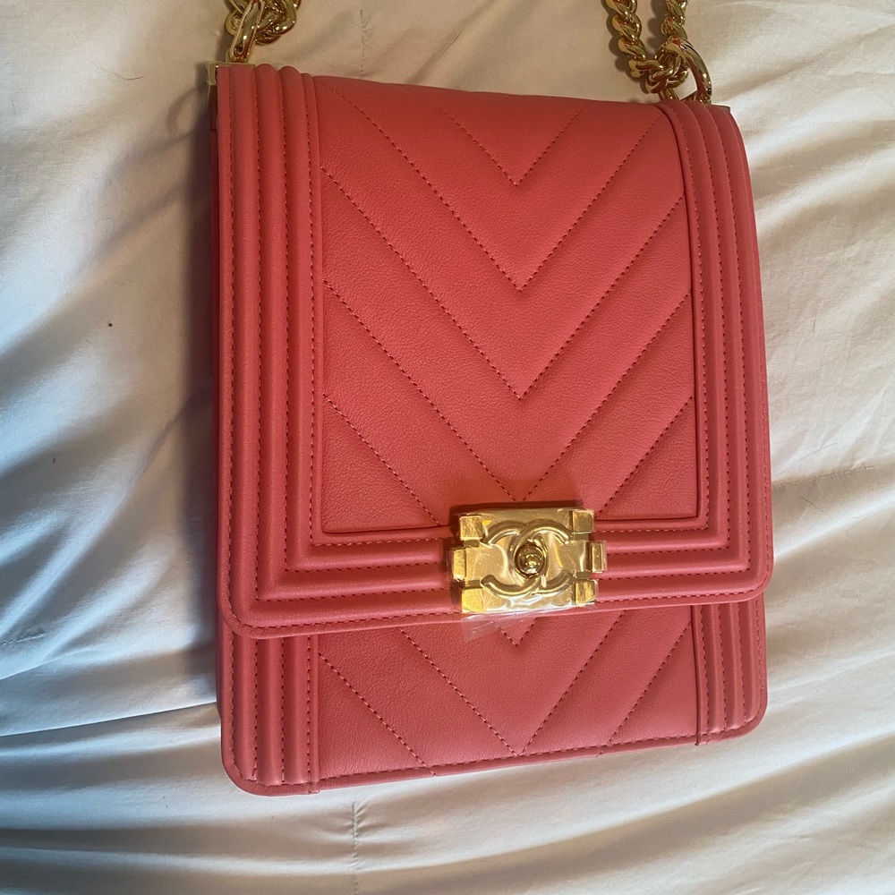 Chanel north/south satchel boy bag